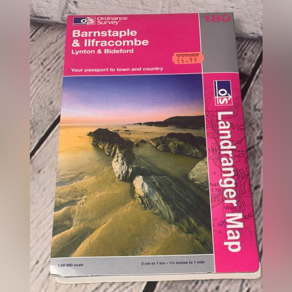 Ordnance Survey Landranger Map for Barnstaple & Ilfracombe, Lynton & Bideford UK